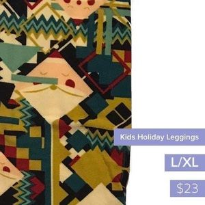LuLaRoe kids L/XL Santa holiday leggings